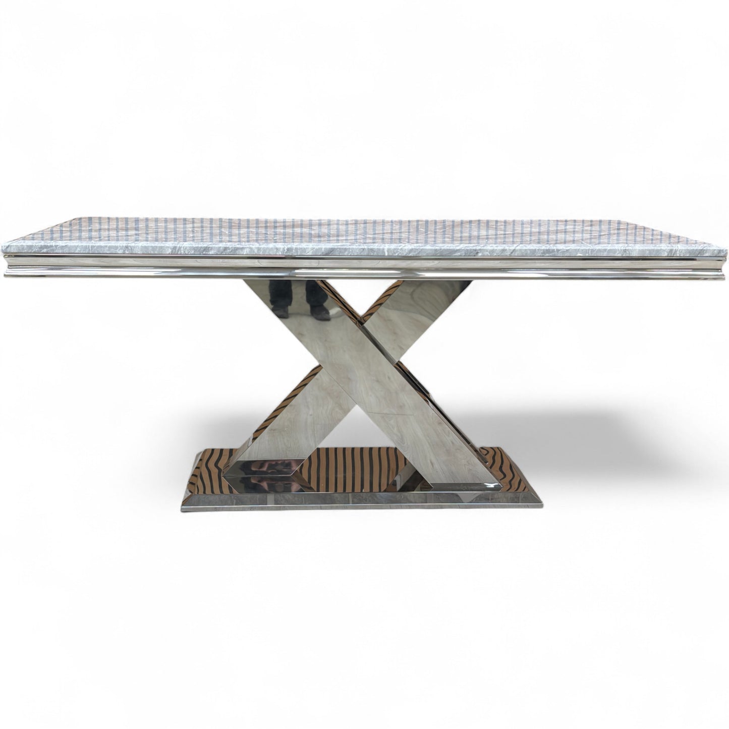 ‘Dolce’ Marble-Effect Ceramic Top 180cm Fixed Dining Table
