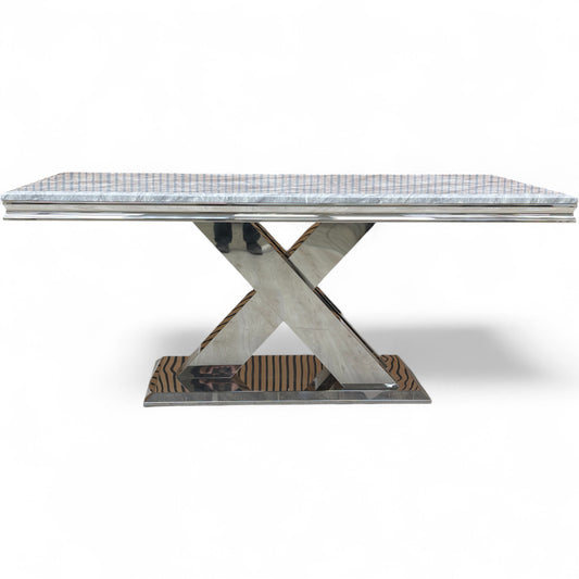 ‘Dolce’ Marble-Effect Ceramic Top 180cm Fixed Dining Table
