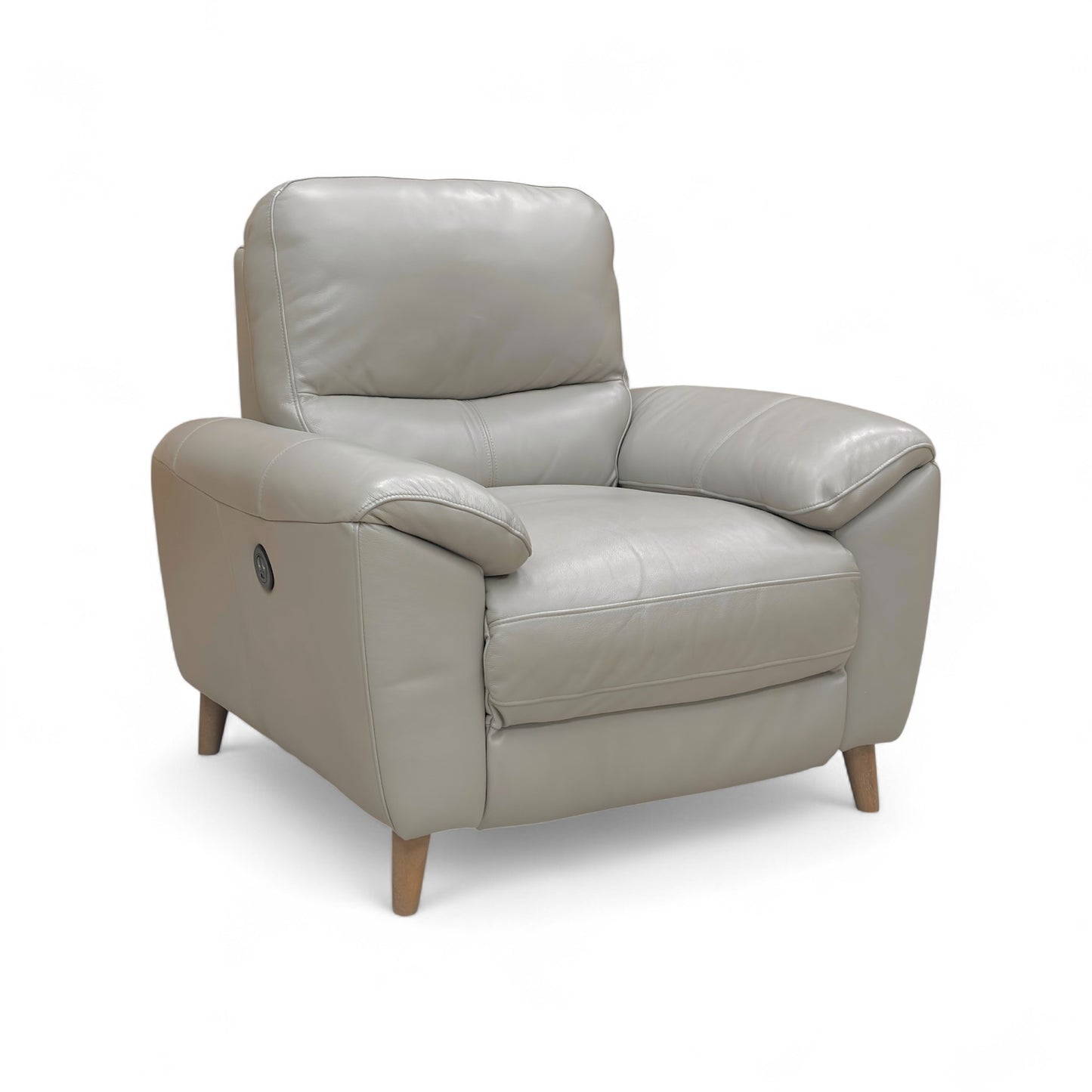 ‘Silverstone’ Cat-60:23 Lead Grey Leather Power Recliner Armchair