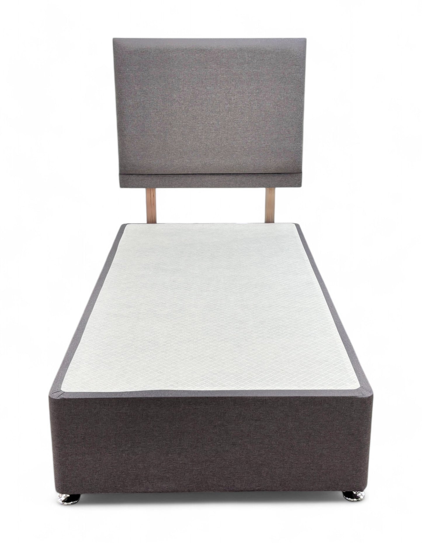 ‘Orwell’ Sierra Grey Fabric Single Bed with 2 Drawers