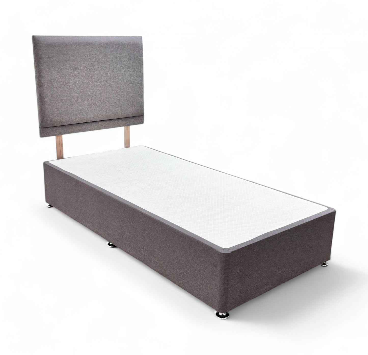 ‘Orwell’ Sierra Grey Fabric Single Bed with 2 Drawers