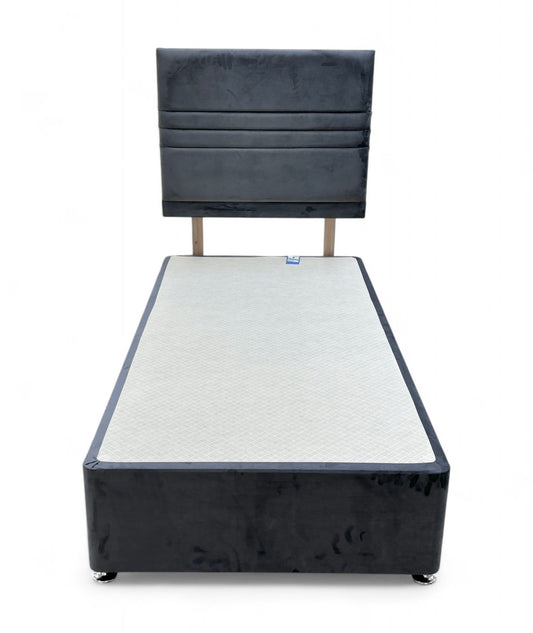 ‘Yankee’ Plush Steel Velvet Single Bed