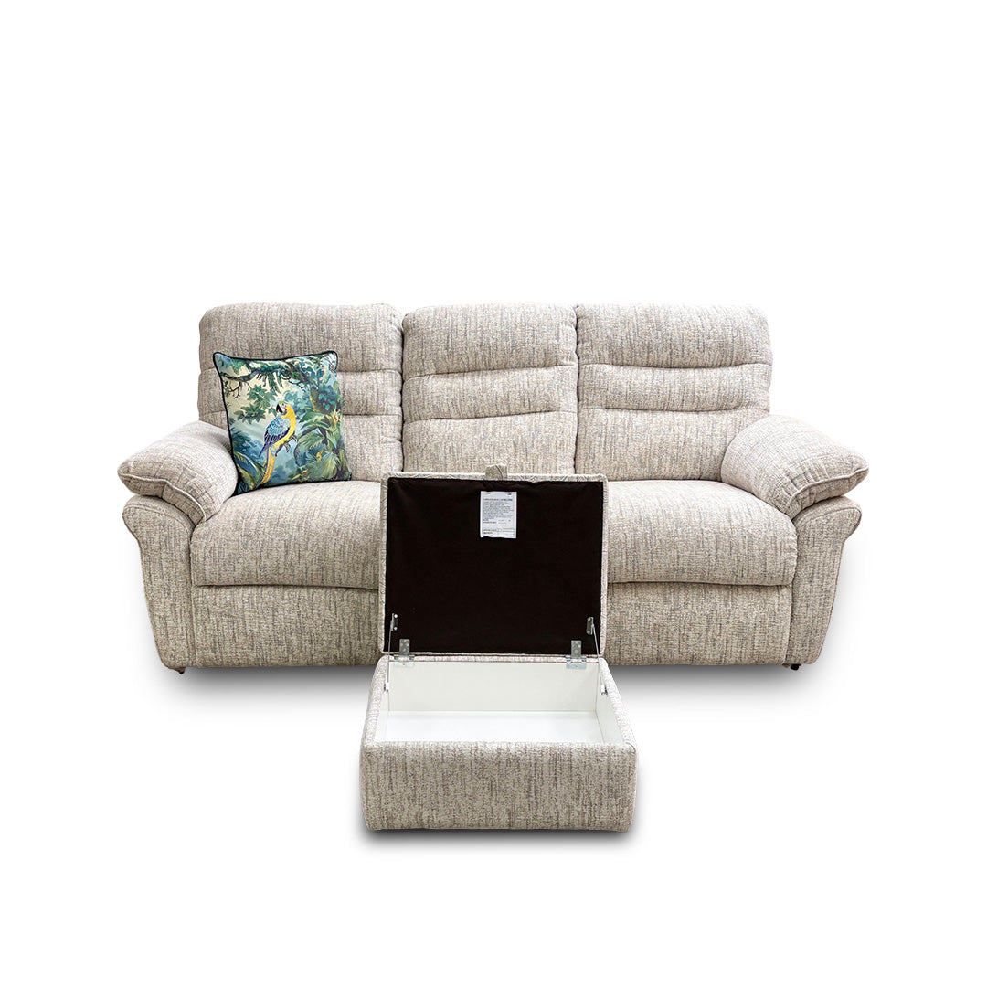 ‘Kendal’ Bloomsbury Floral Woven Fabric 3 Seater Sofa with Storage Footstool