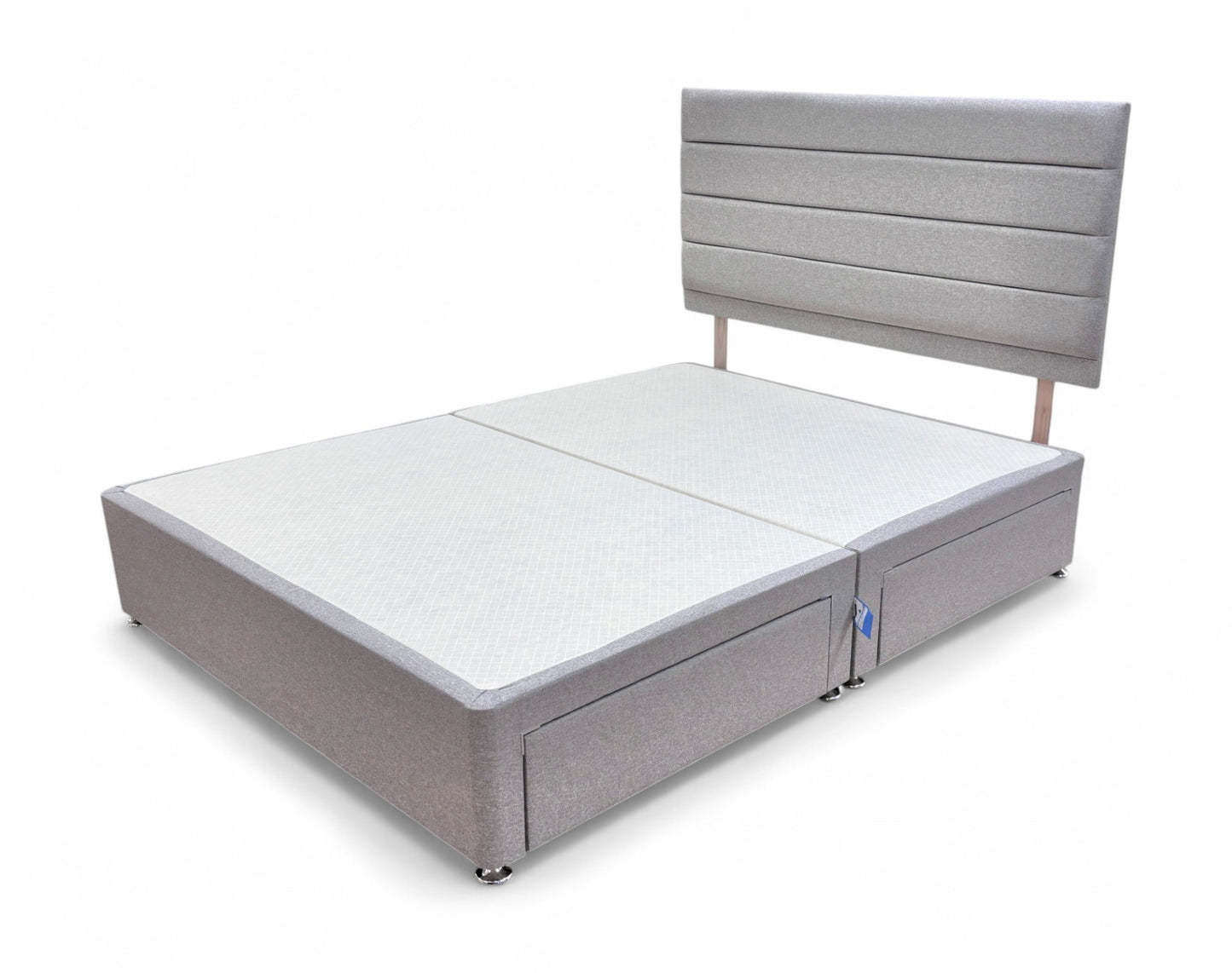 ‘Aries’ Heritage Mink Velvet King Bed with 4 Drawers