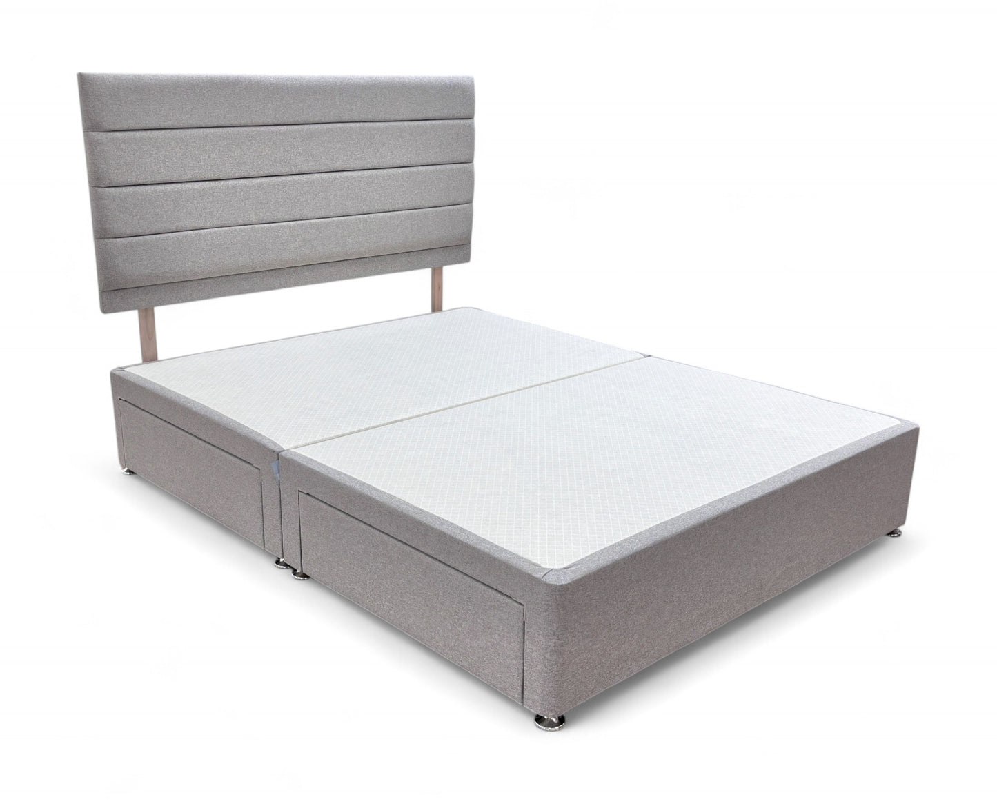 ‘Aries’ Heritage Mink Velvet King Bed with 4 Drawers
