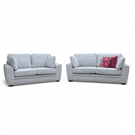 Straight-on view of the Chalfont 3-Seater Sofa, highlighting the modern, square shape and contemporary sloped armrests.