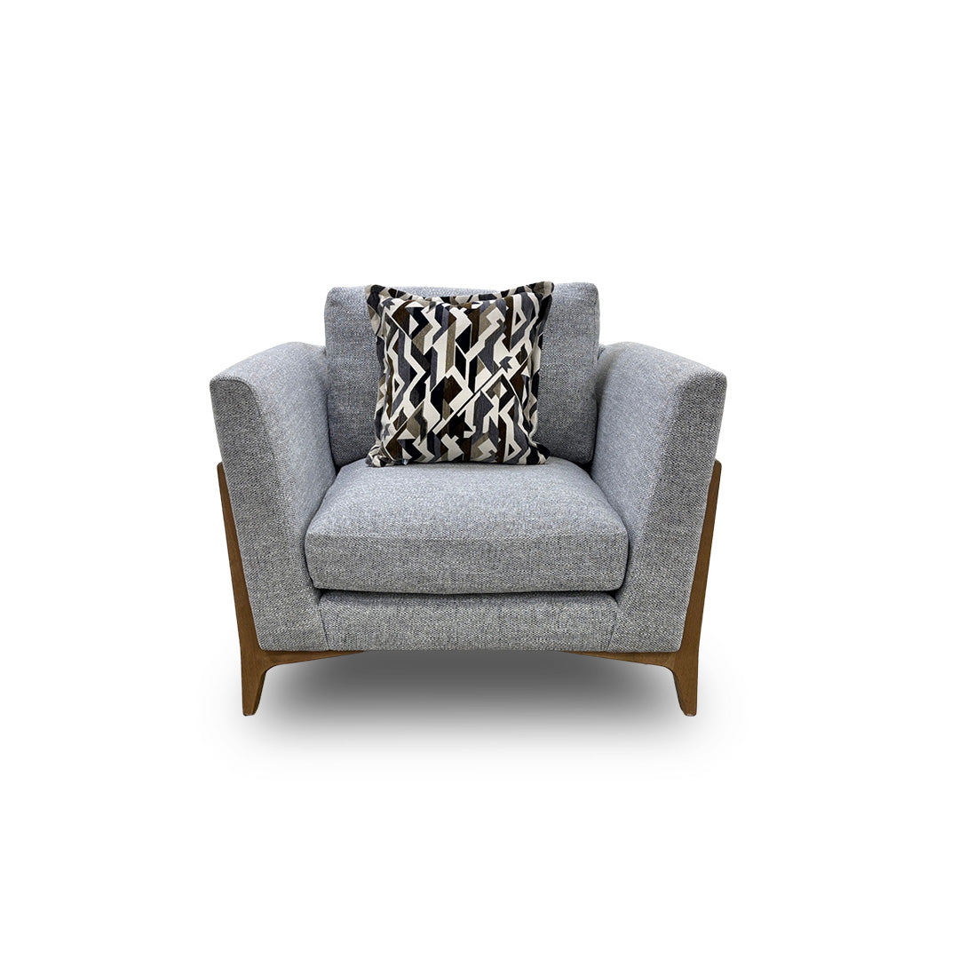 Ercol ‘Iris’ Pale Grey Fabric Armchair