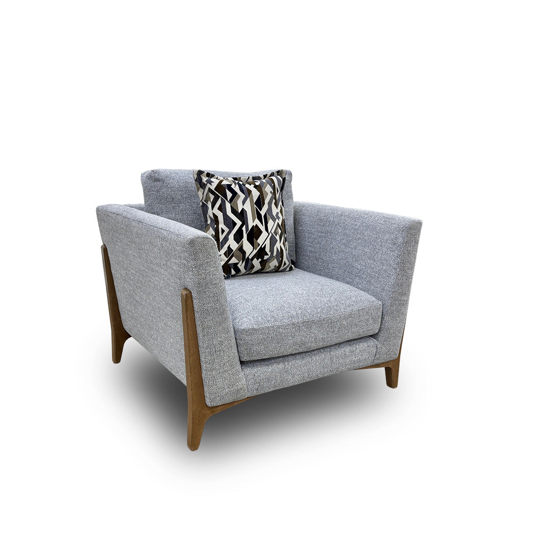 Ercol ‘Iris’ Pale Grey Fabric Armchair