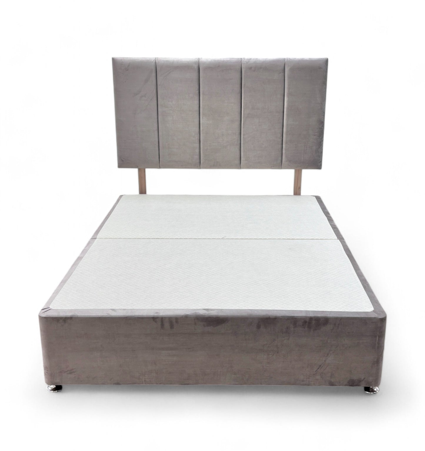 ‘Brookes’ Heritage Mink Velvet Double Bed with 4 Drawers