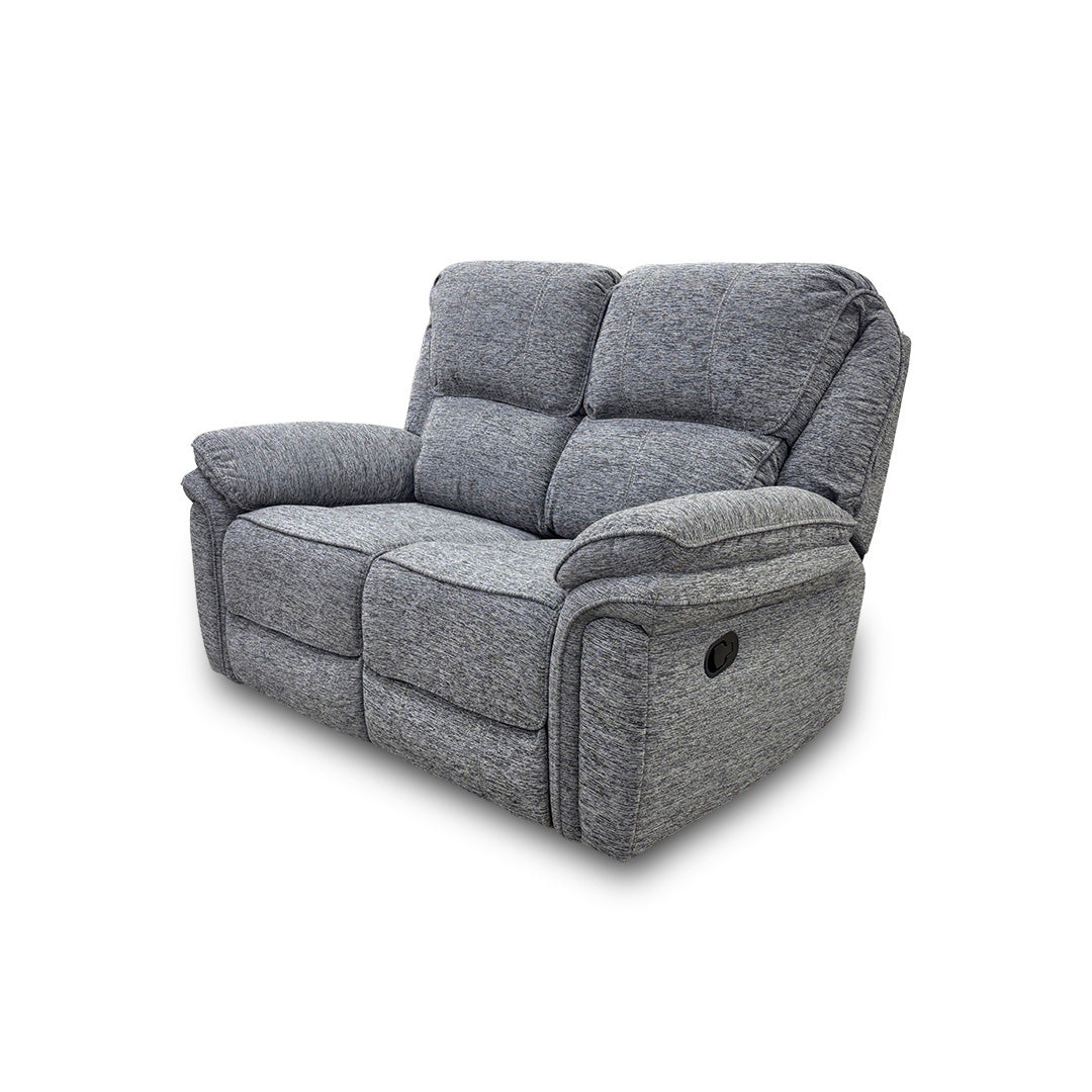 ‘Belmont’ Grey Fabric Manual Recliner 2 Seater Sofa