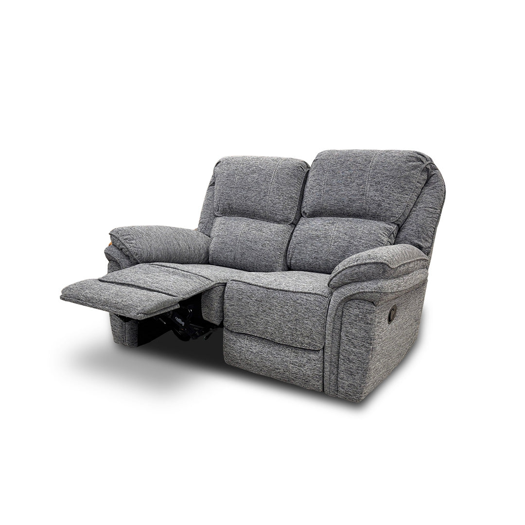 ‘Belmont’ Grey Fabric Manual Recliner 2 Seater Sofa