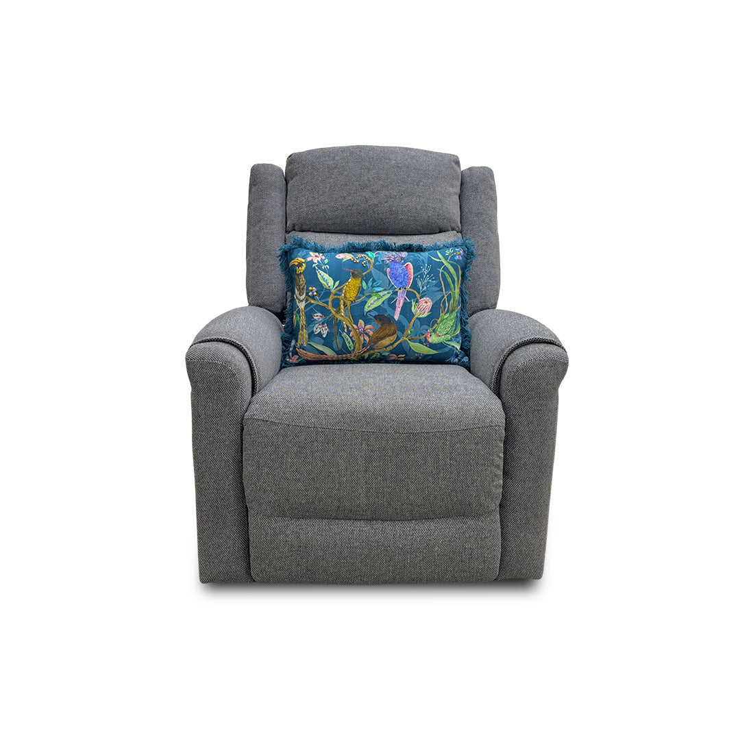 ‘Lexus’ Grey Fabric Power Recliner Armchair