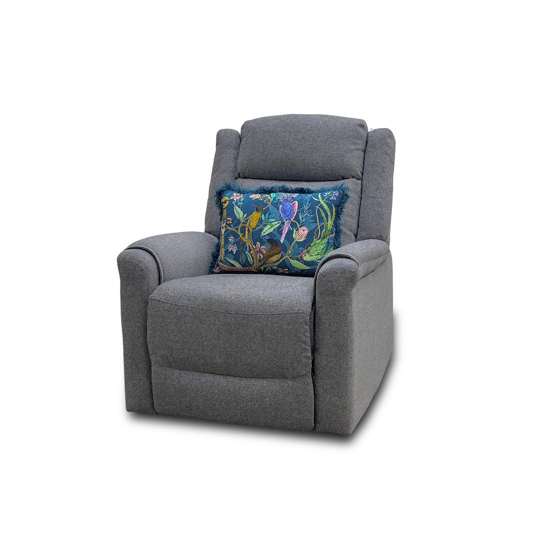 ‘Lexus’ Grey Fabric Power Recliner Armchair
