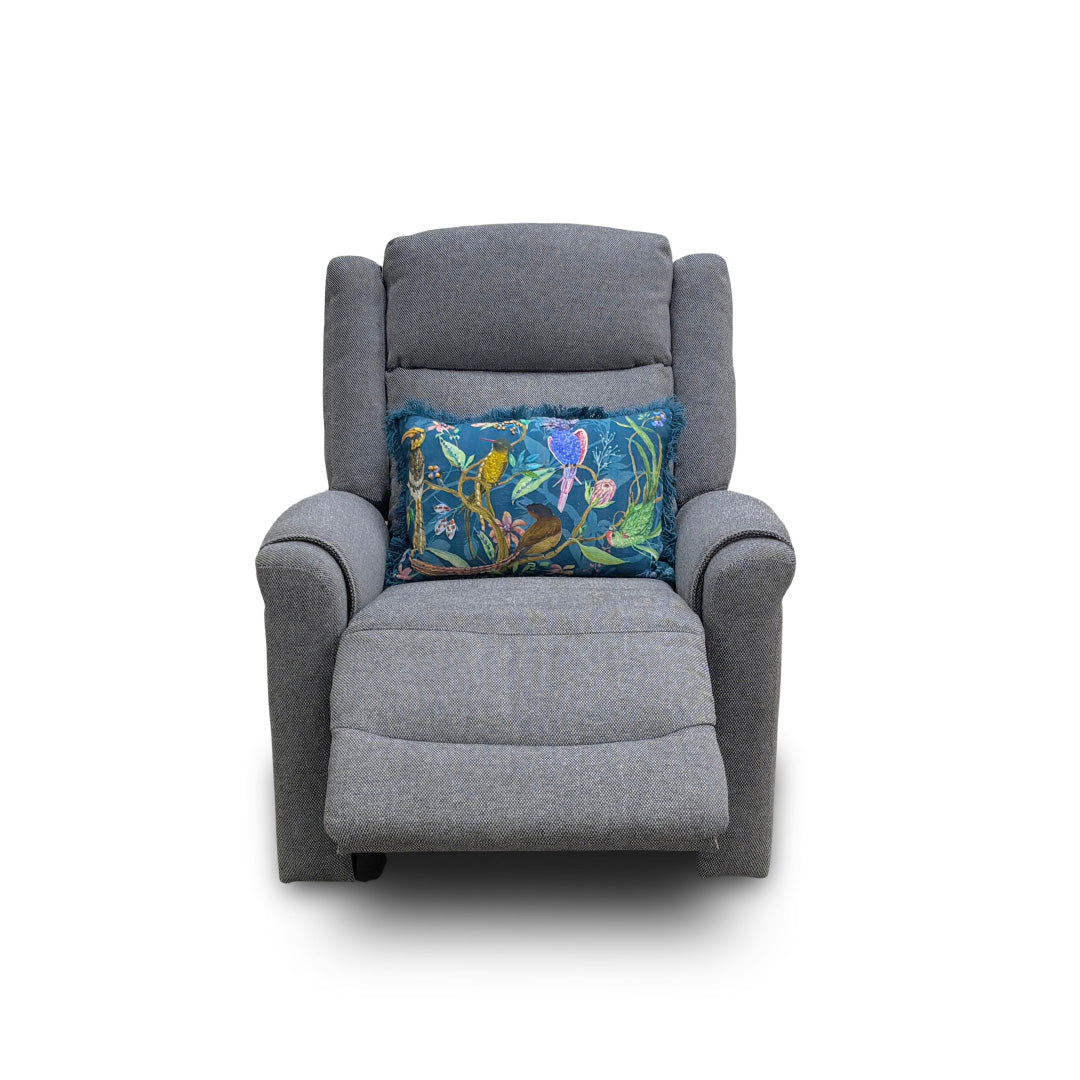 ‘Lexus’ Grey Fabric Power Recliner Armchair