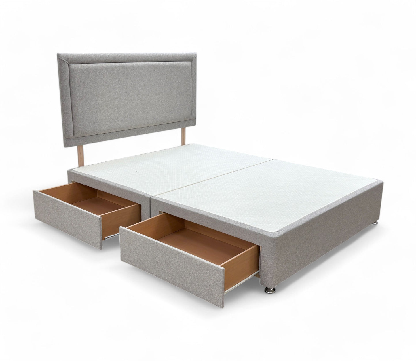 ‘Chaplin’ Heritage Mink Velvet King Bed with 4 Drawers