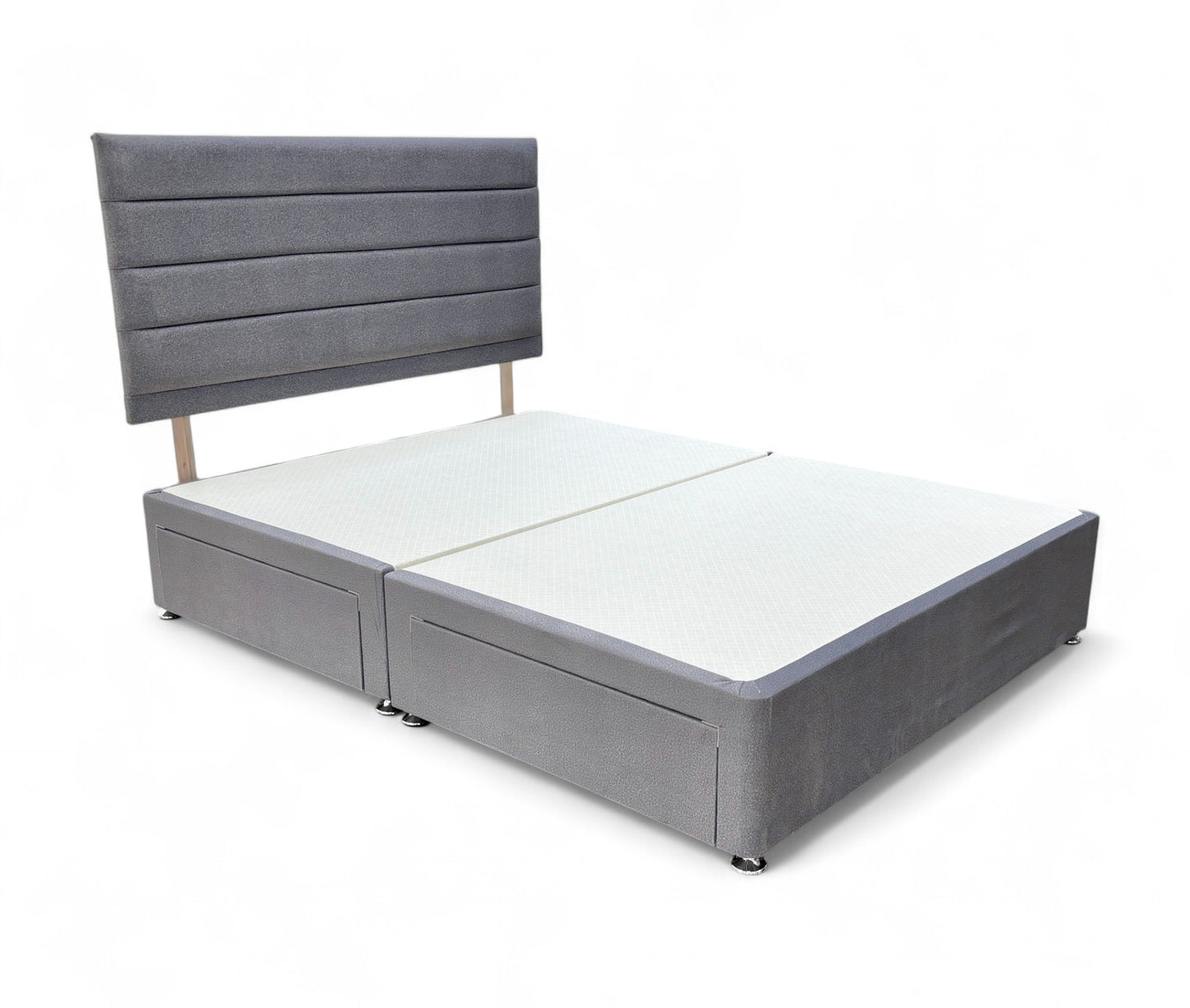 ‘Aries’ Arlington Charcoal Velvet King Bed with 4 Drawers