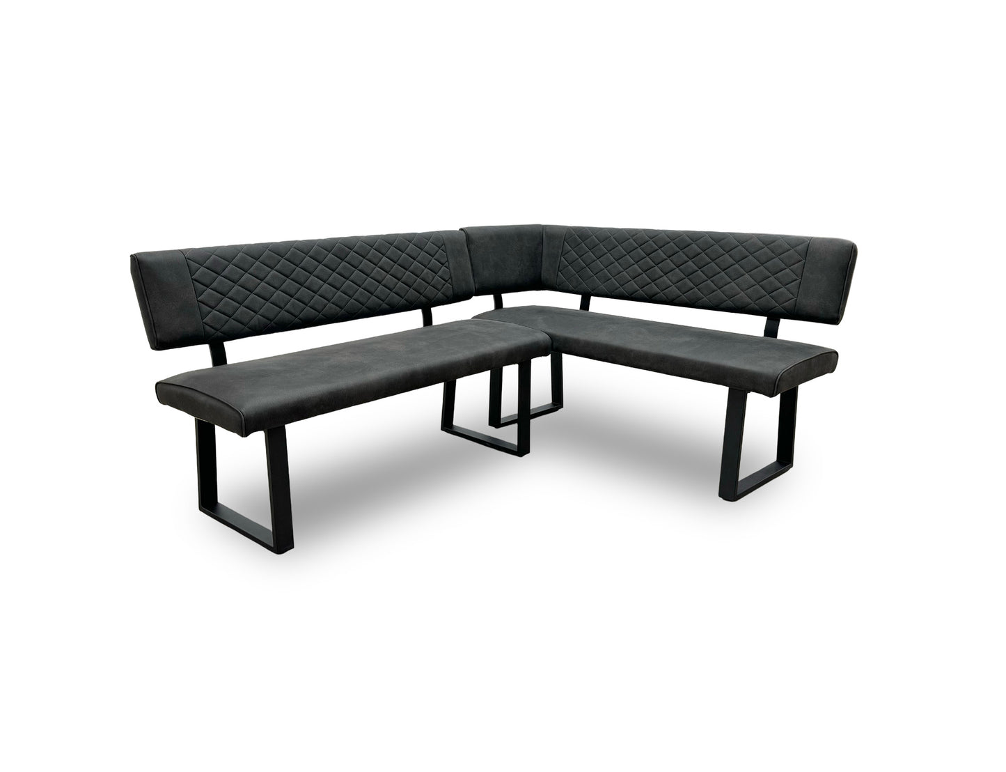 ‘Warrior’ Grey Faux Leather Right Hand Facing Corner Bench