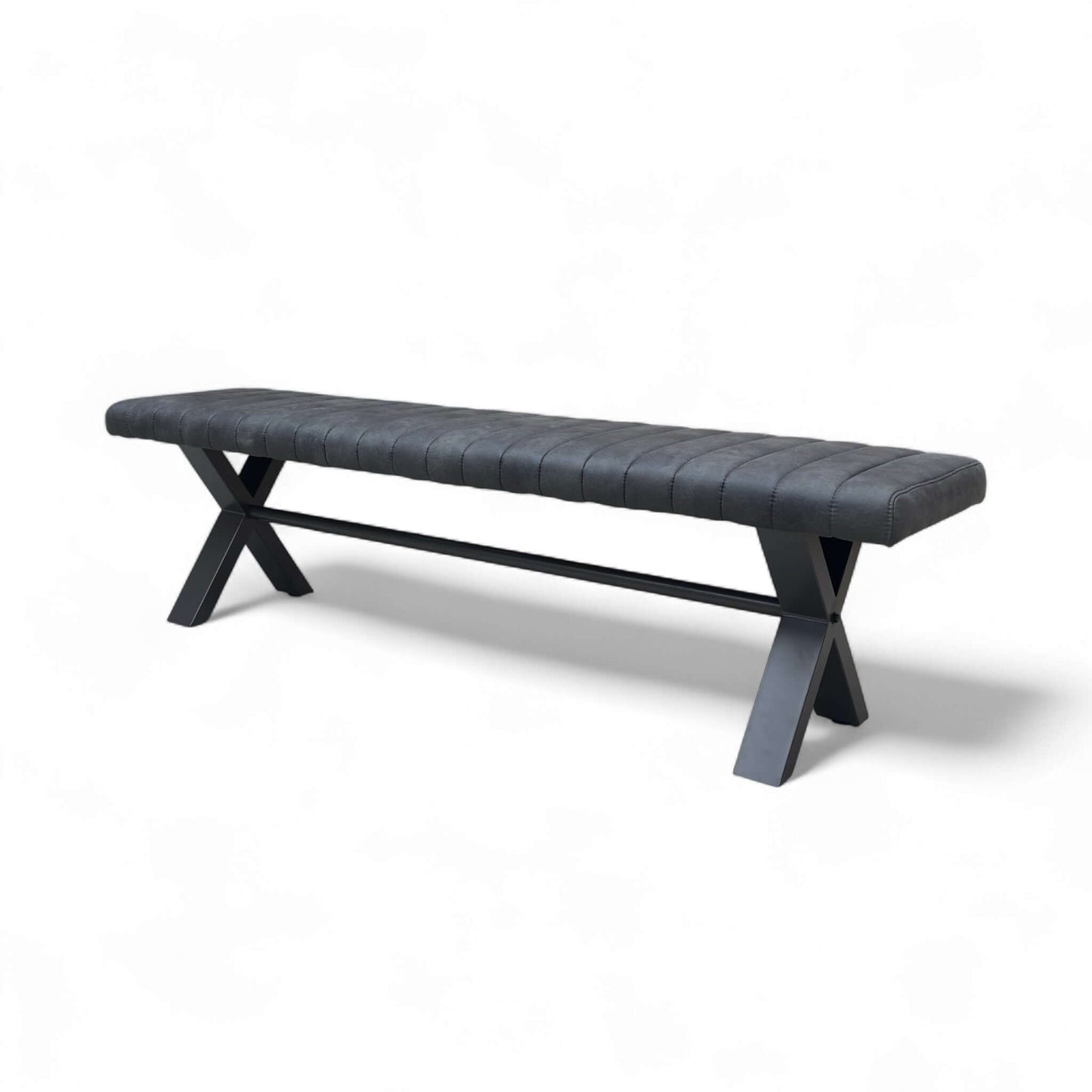 Gray bench with a modern design on a white background
