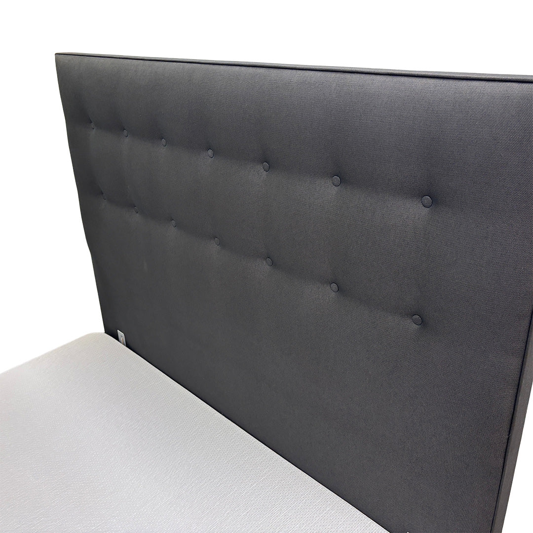 ‘Silentnight’ Charcoal Ebony Goya Fabric Divan Bed with Ottoman Storage + Floorstanding Headboard