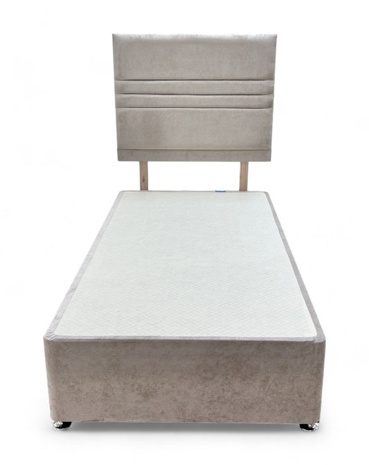 ‘Yankee’ Verona Mushroom Fabric Single Bed