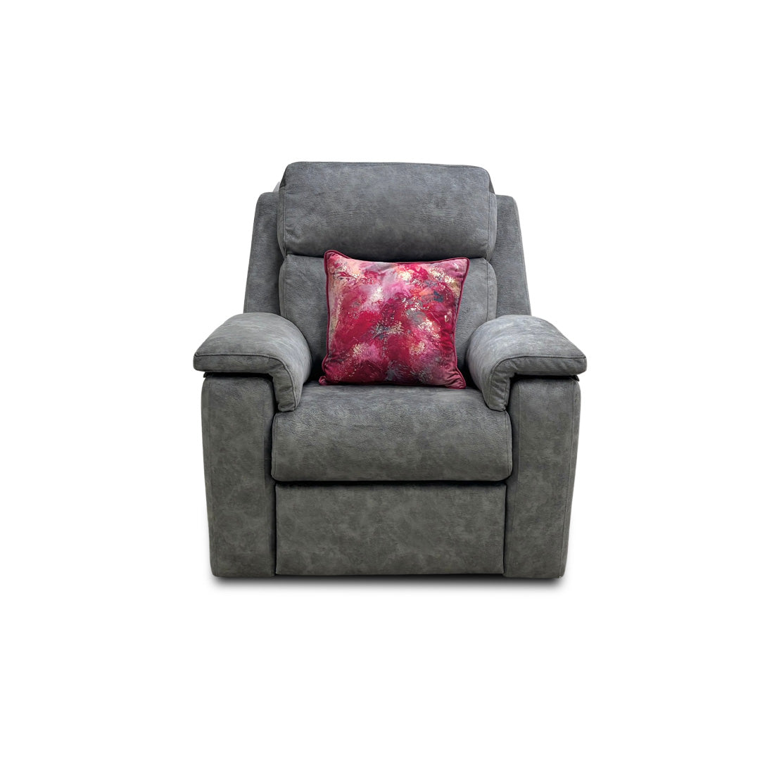 G Plan ‘Thornbury’ Grey Marbled Velvet Power Recliner Chair with Power Headrest and Power Lumbar