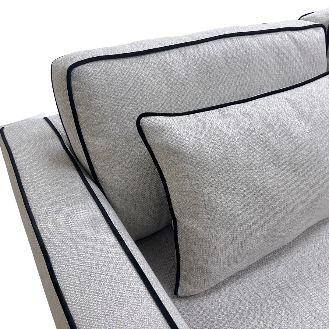 ‘Demure’ Silver Demure Textured and Velvet Left Hand Facing Arm 4 Seater Chaise Sofa