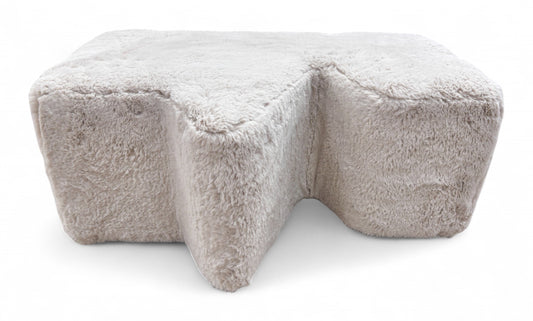 ‘Stacked' Fluffy Mikah Ivory Funky Footstool