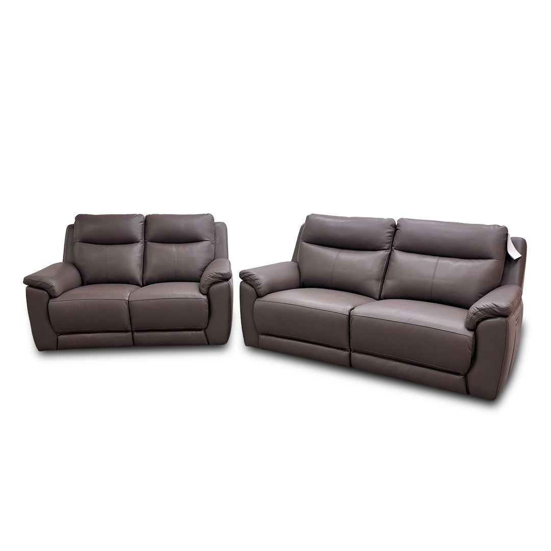 ‘Bobby’ Leather Cat-35/04 Oyster 3 + 2 Power Recliner Sofa Set