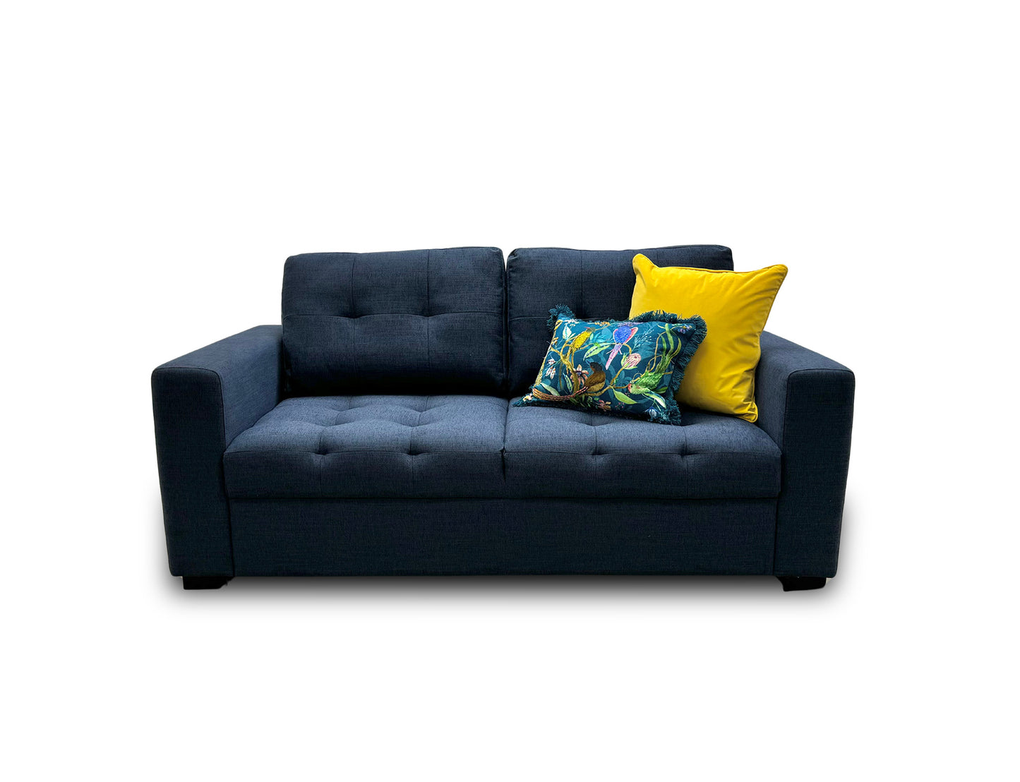 ‘Gather' Navy Plain Fabric 3 Seater Sofa