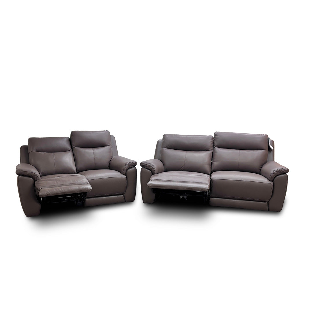 ‘Bobby’ Leather Cat-35/04 Oyster 3 + 2 Power Recliner Sofa Set