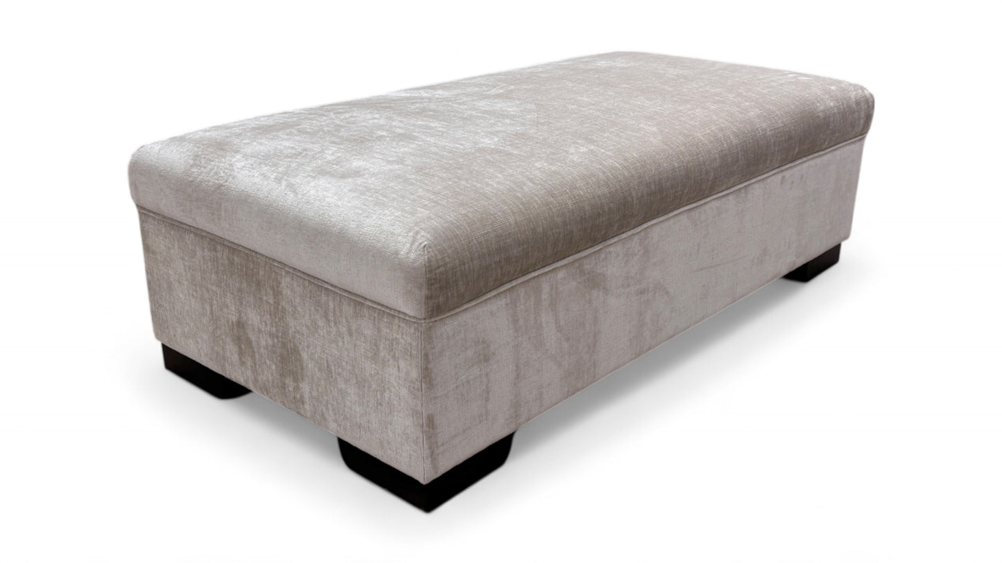 ‘The Valentina’ Mist All Over Chenille Designer Bench Footstool