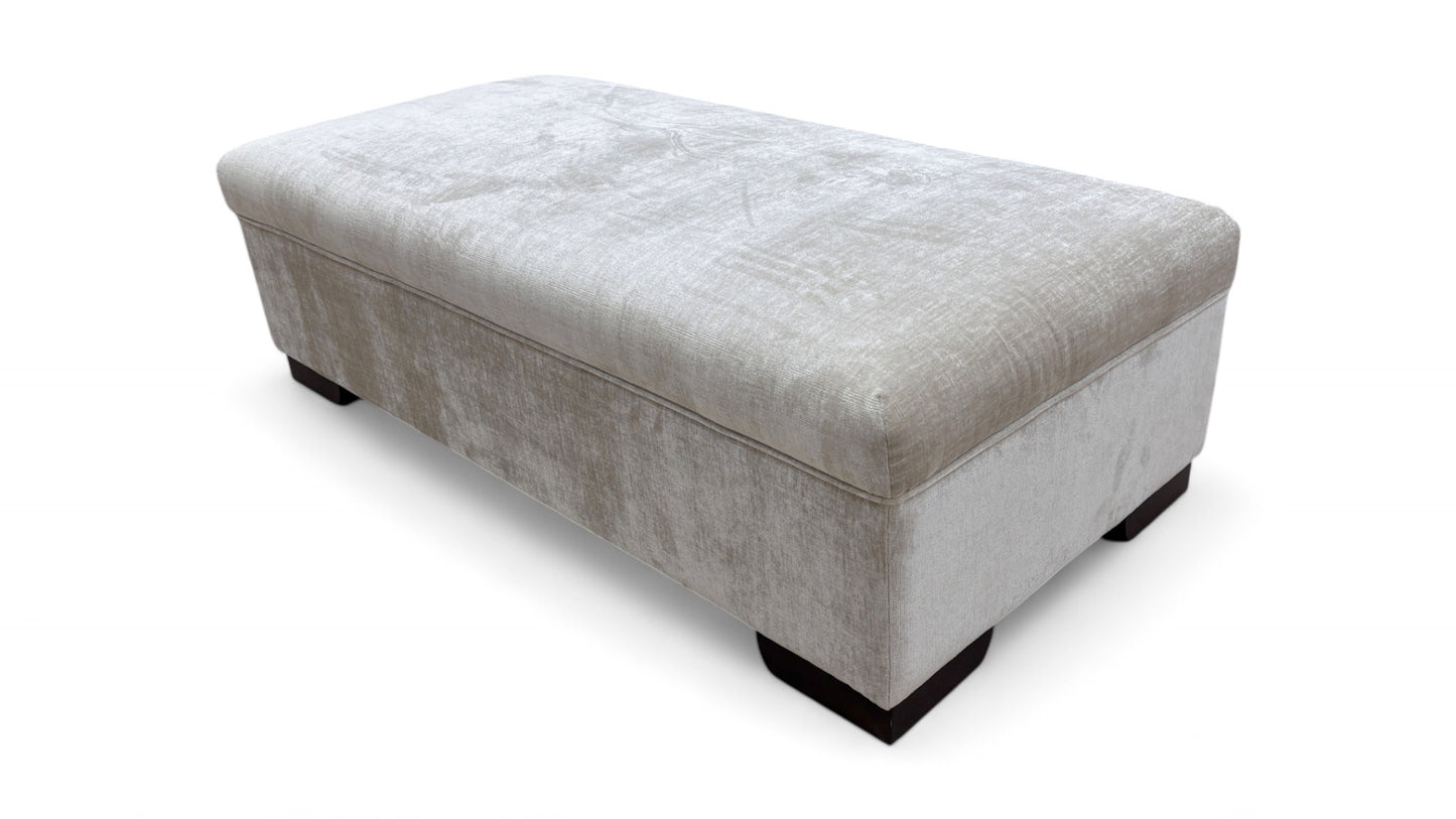 ‘The Valentina’ Mist All Over Chenille Designer Bench Footstool