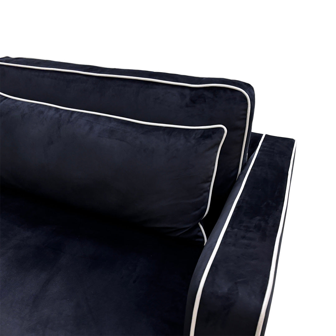 ‘Demure' Black Demure Velvet Cuddler Chair