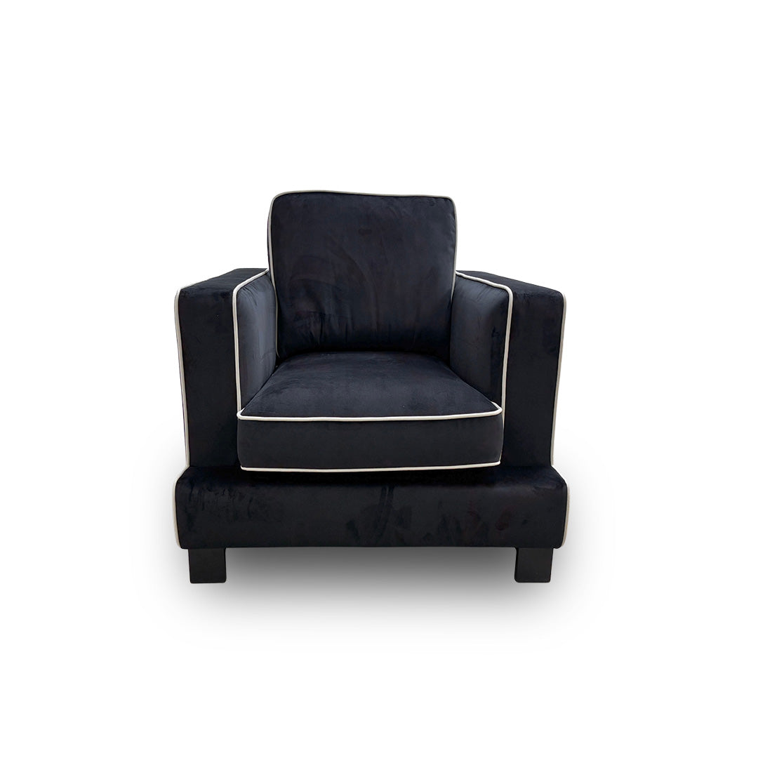 ‘Demure' Black Demure Velvet Armchair