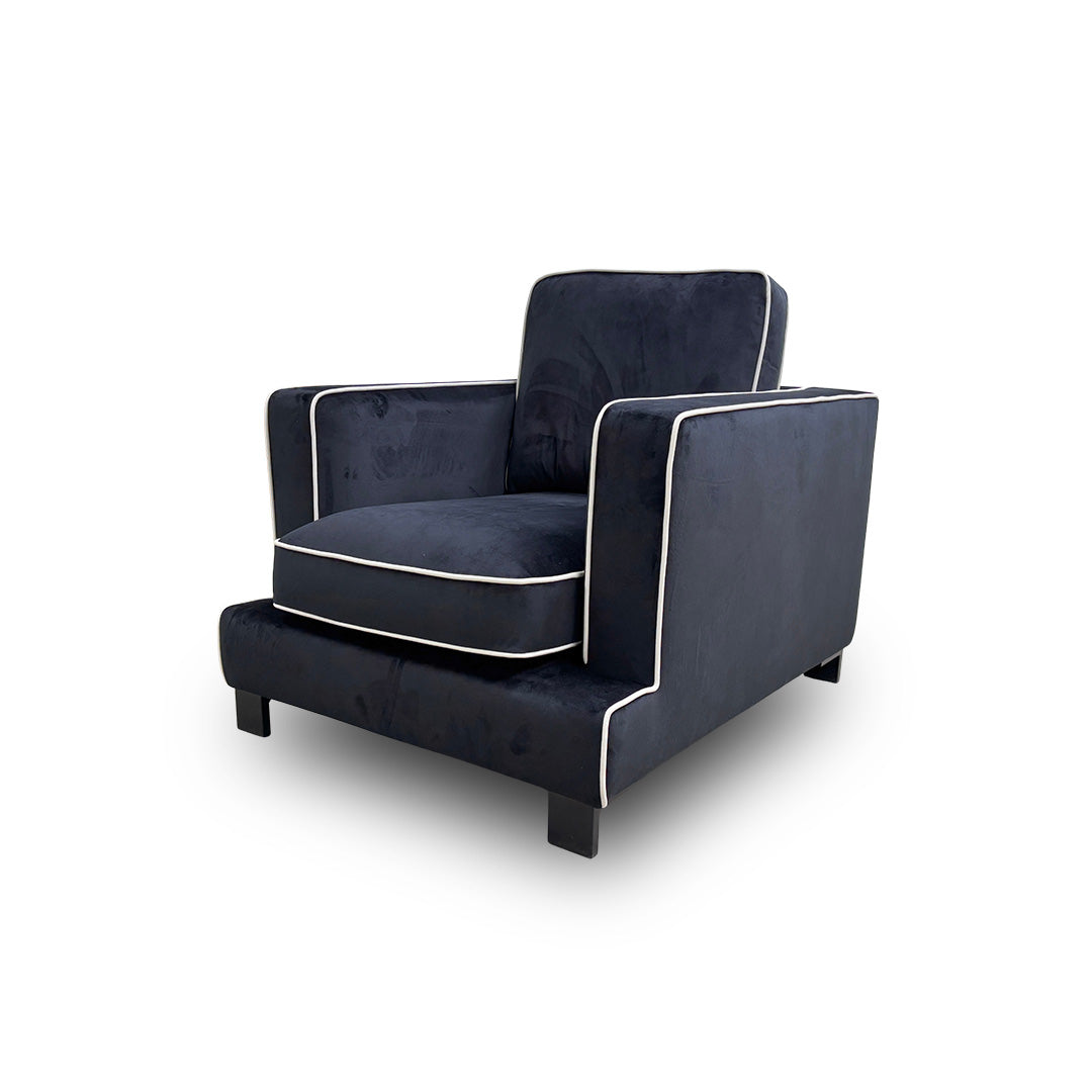‘Demure' Black Demure Velvet Armchair