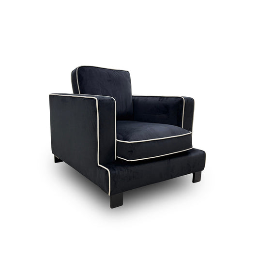 ‘Demure' Black Demure Velvet Armchair