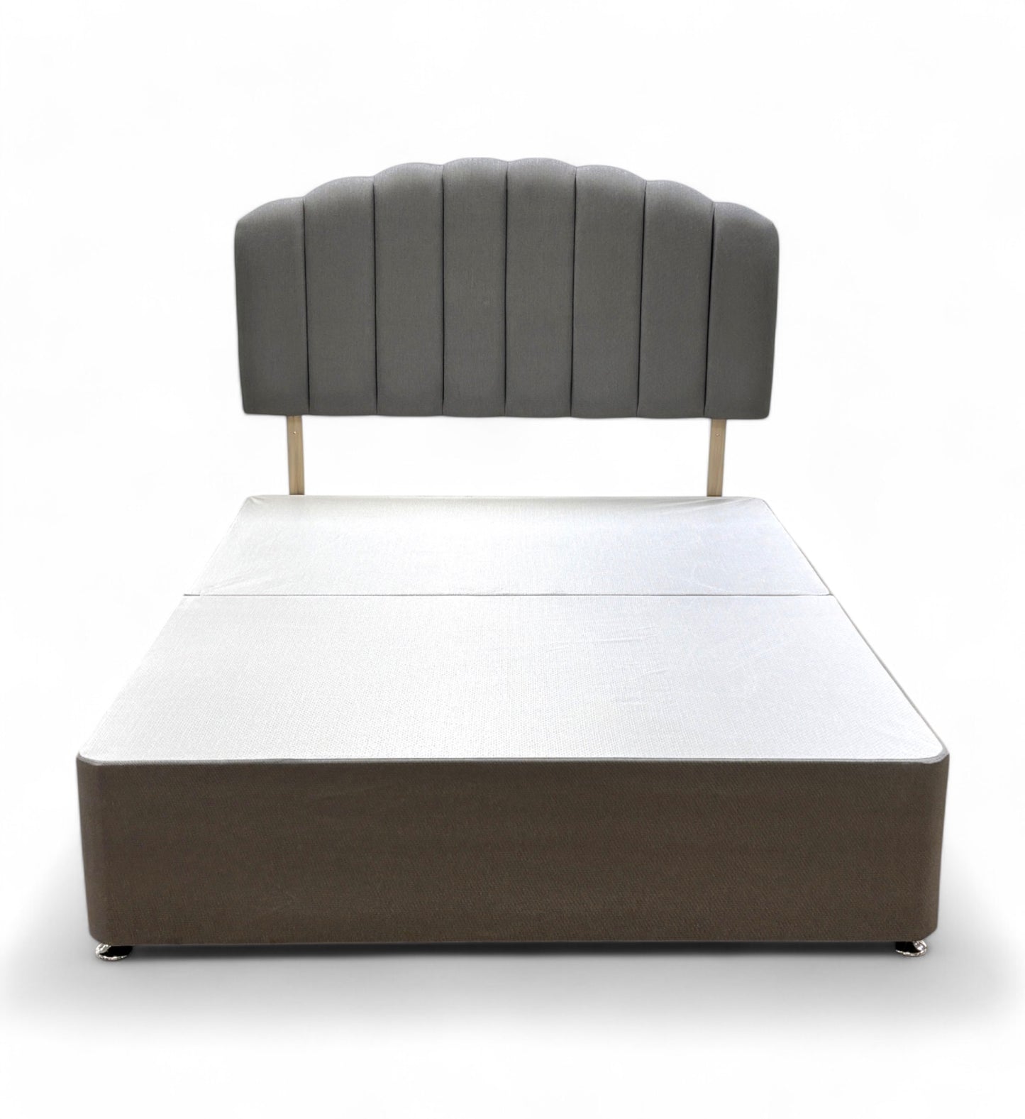‘Merlin’ Slate Grey Fabric King Bed with 4 Drawers