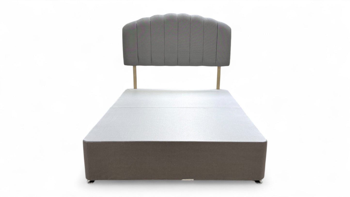 ‘Merlin’ Slate Grey Fabric King Bed with 4 Drawers