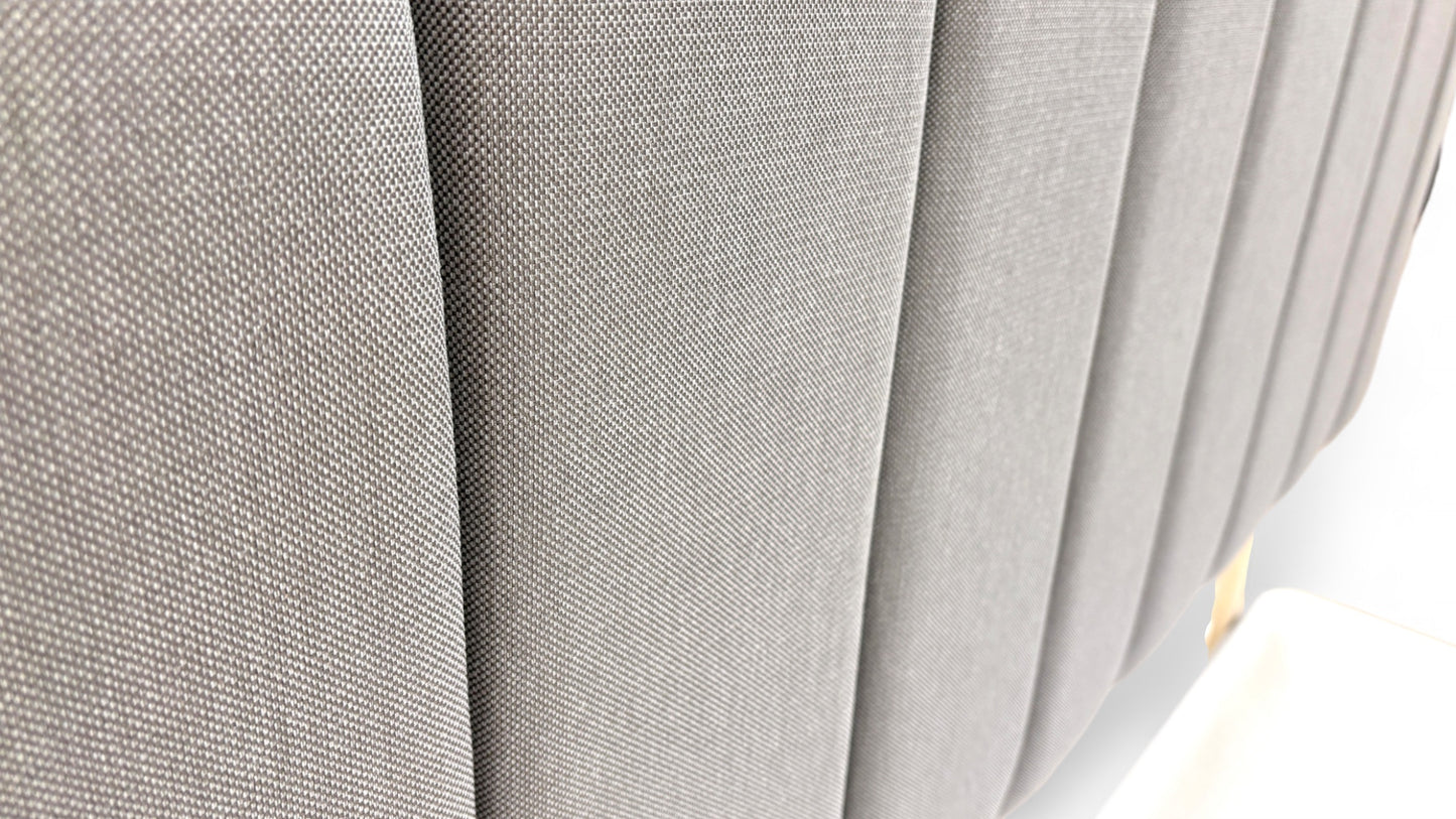 ‘Merlin’ Slate Grey Fabric King Bed with 4 Drawers