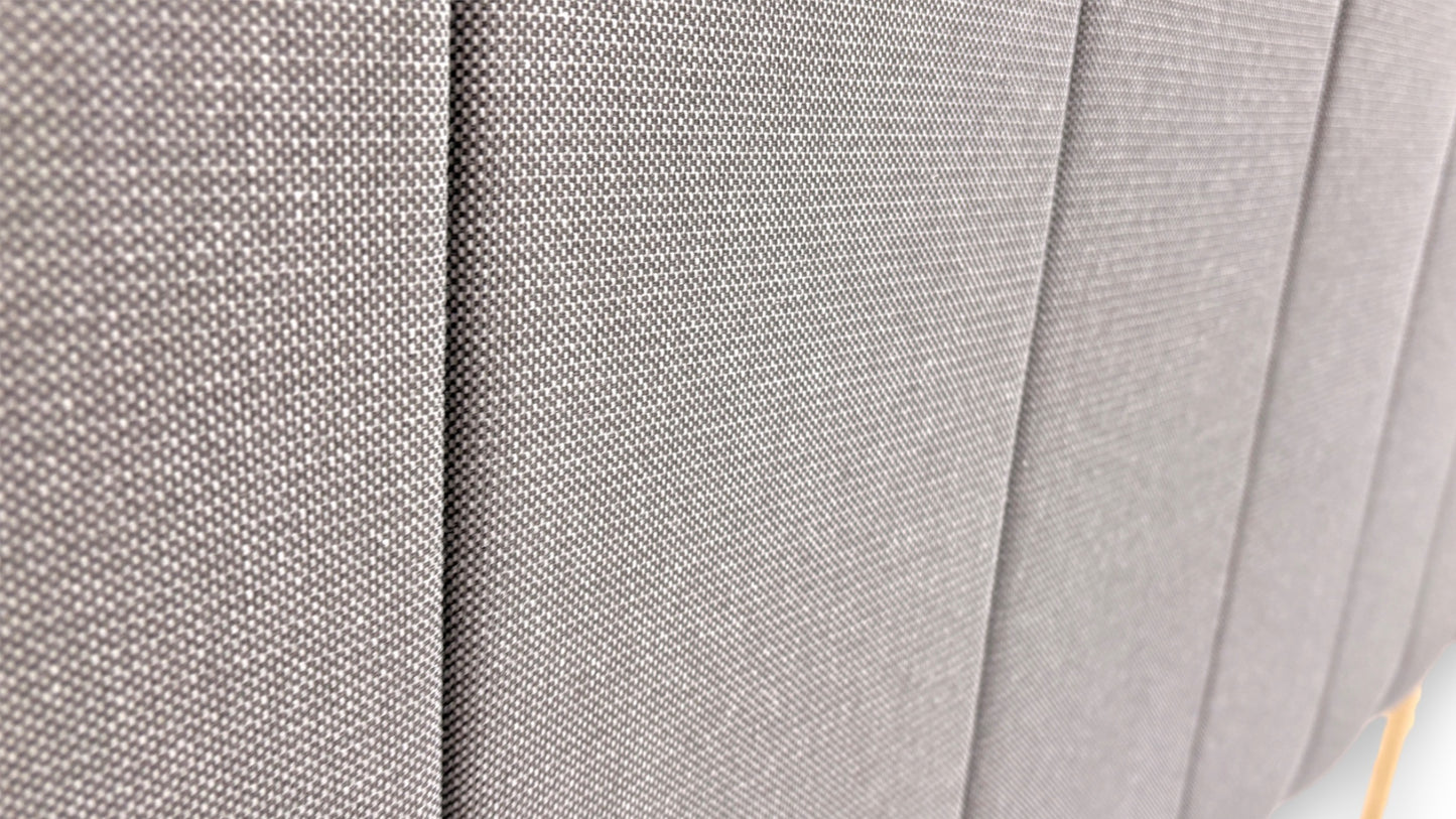 ‘Merlin’ Slate Grey Fabric King Bed with 4 Drawers