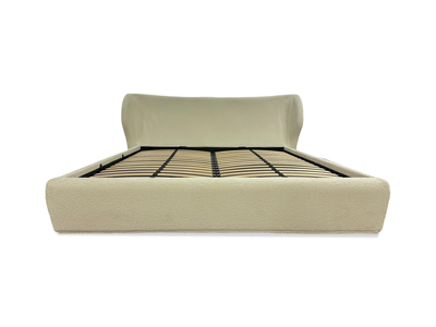 'Kooper' White Boucle Ottoman Storage Bed - Super King