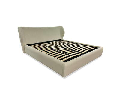 'Kooper' White Boucle Ottoman Storage Bed - Super King