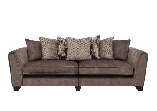 'Mariah' Dapple Chocolate-Tri No Insert 4 Seater Fabric Scatter Back Split Frame Sofa