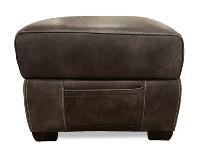 'Heritage' Grand Saddle Dark Brown Leather Storage Footstool