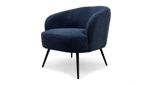 ‘Shelbie’ Navy Fabric Boucle Accent Chair