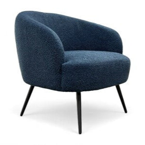 ‘Shelbie’ Navy Fabric Boucle Accent Chair