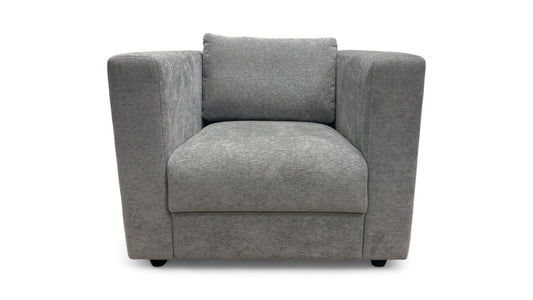 ‘Strand’ Grey Linen Look Chenille All Over Chair