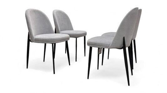 ‘Valent’ Light Grey Velvet Dining Chairs - Set of 4