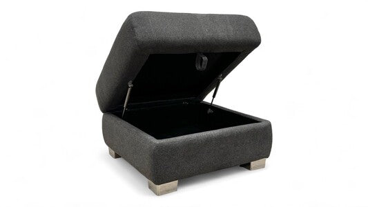 ‘Venezia’ Charcoal Fabric Footstool