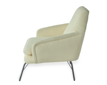 'Acuta' Natural Boucle Fabric Accent Chair
